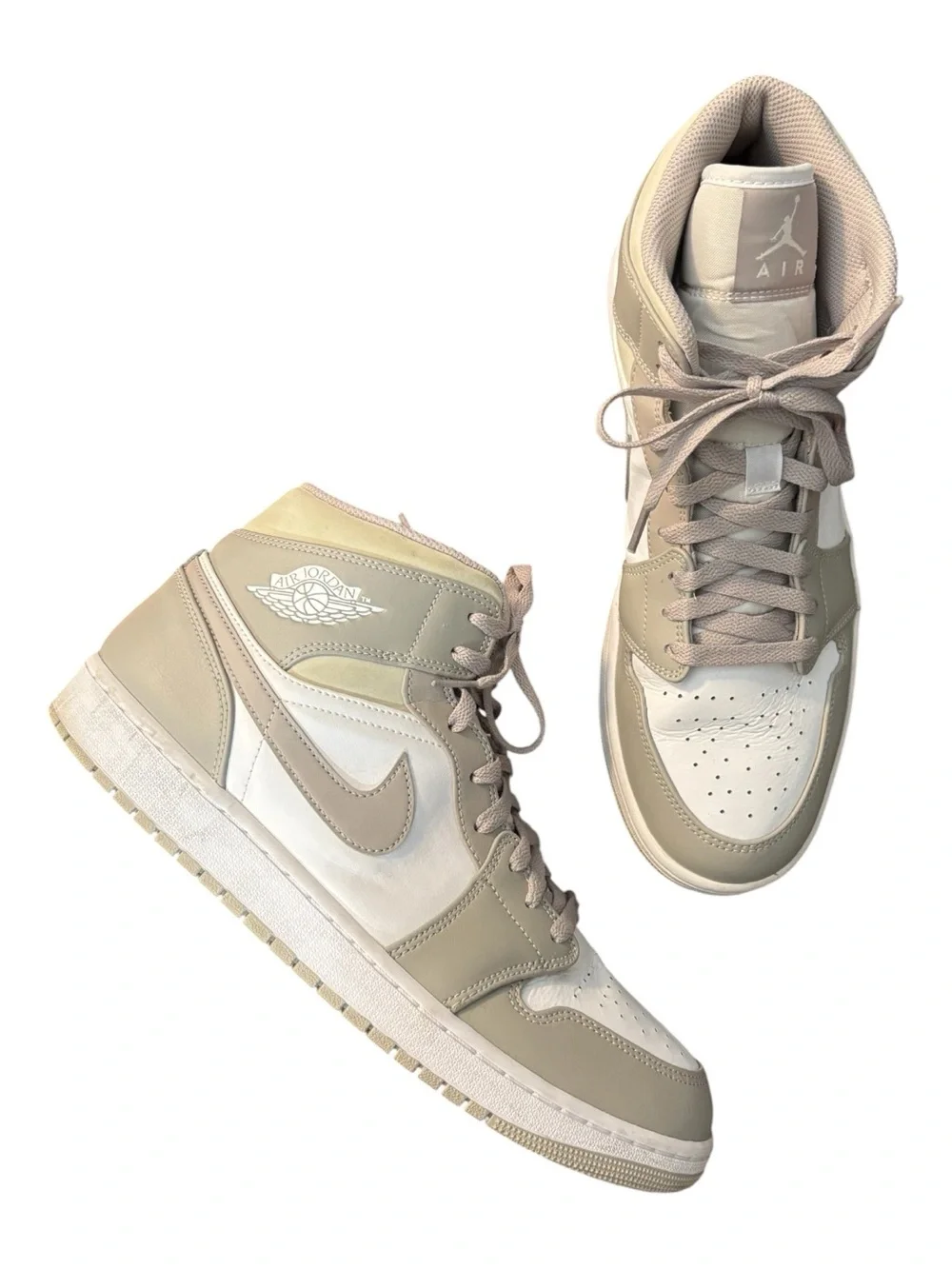 Jordan Air Jordan 1 Mid Sneakers US 12 College Grey Light Bone White